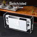 Miniatyrbild 4 av 5: Transparent spelmaskin akryl dammskyddsfodral värdskydd dammskydd Nintendo Switc lysande basfodral