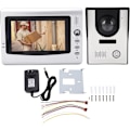 Miniatyrbild 1 av 6: Trådbunden videointercomsystem, 7-tums LCD-skärm videodörrklocka dörrtelefonsystem med kamera, stöd för IR-nattseende, dubbelriktad intercom