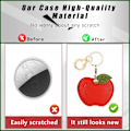 Miniatyrbillede 4 af 6: Læder nøgleringholder etui kompatibel med Apple AirTag, sød beskyttende Air Tag cover med nøglering, anti-scratch finder GPS tracker etui til Red Apple