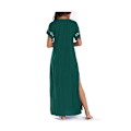 Miniatyrbillede 2 af 3: Kvindebroderi Kortærmet Bikini Badetøj Cover Up Side Split Strand Kaftan Kjole