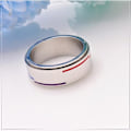 Miniatyrbillede 3 af 4: Unisex Voksen Rustfrit Stål Regnbue LGBT Stolthed Spinner Ring 8MM--US9