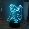 Miniatyrbild 6 av 8: Lejon 3D nattlampa, Simba barn LED nattlampa för sovrum, touch & fjärrkontroll, USB-driven, flerfärgad födelsedag semesterdekoration belysning