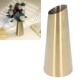 Miniatyrbilde 3 av 5: Gull Vase 304 Rustfritt Stål Konisk Form Smal Munn Enkel Moderne Stil Skrivebordsvase for Hjemmekontor Sovesal