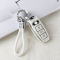 Miniatyrbillede 2 af 7: PIFOOG Hvid nøglebeskyttelsescover til Audi tilbehør 3 knapper blød TPU nøgleskal bling nøglering snorbeskyttelse pige kvinder