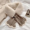 Miniatyrbillede 4 af 7: Halsvarmer, Vinter Halsvarmer Kryds-Kryds Pels Tyk Halsklæde Elegant Halsgaiter