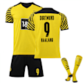 Pikkukuva 1 / 2: 21-22 Uusi Dortmund Kotipaita Set Lapset Aikuiset Jalkapallo Jalkapallopaita Trainin Paita Puku No.9 HAALAND 16