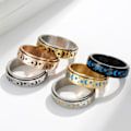 Miniatyrbillede 10 af 10: Rustfrit stål blomst udskæring spinner ring Daisy Fidget Band ringe måne stjerne onde øjne kors angst ring til kvinder mænd-U.S11 diameter: 20,7 mm Circ
