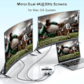 Miniatyrbillede 4 af 7: USB C til dobbelt HDMI-adapter til 2 skærme, 4K 60Hz 1080p, Type C til dobbelt HDMI-konverter til MacBook Pro Air LenovoYoga Thinkpad Dell XPS og mere