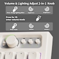 Pikkukuva 4 / 6: V97 Söpö Kermainen Näppäimistö, Bluetooth/2.4GHz Pelikäyttöön Langaton RGB-Taustavalaistuksella, Media-Nappi, Kaareva Runko, Ladattava Hiljainen Tietokoneen Näppäimistö white