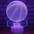 Miniatyrbillede 3 af 8: Basketball 3D Optisk Illusion Akryl Natlampe Berøringskontakt 7 Farveskift USB LED Bordlampe