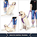 Miniatyrbilde 3 av 7: Hundehalsbånd 6 fot langt, trafikpolstret to håndtak, kraftig, reflekterende doble håndtak bly for kontroll sikkerhetstrening, kobler for store hunder eller mellomstore Purple 6FT