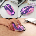 Miniatyrbillede 8 af 9: Spilmus, Pink Baggrundsbelyst Optisk Spilmus Ergonomisk USB Kabelforbundet med 2400 DPI og 6 Knapper 4 Skydning til Computer/Win/Mac/Linux/Andriod/iOS(Lilla)