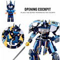 Miniatyrbillede 3 af 6: Transformerende Mech Robot Byggesæt, Mini Superhelteserie med Minifigurer, Cool Battle Titan Turtle Warrior (250 Dele)