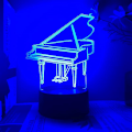 Miniatyrbilde 3 av 5: 3D Pianonattlampe med Illusionslys, 16 Fargeendringer, Bord- og Skrivebordsdekorasjon, Akryl Flat ABS-base, USB-kabel, Bursdagsgave, Leke