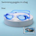 Miniatyrbild 1 av 3: Vattentäta simglasögon Unisex Simglasögon Platta glasögon Justerbara Blue(bagged swimming goggle)