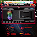 Miniatyrbilde 4 av 7: Trådløs Spillmus, RGB Spillmus, 12800 DPI Programmerbar Ergonomisk PC Spillmus med Kule Lyseffekter 7 Knapper