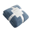 Miniatyrbillede 5 af 5: Fleece tæppe til sofa, blødt flanel tæppe, letvægts fuzzy tæpper til sofa seng kontor blue 100*150 CM