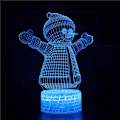 Miniatyrbillede 1 af 5: 3D Illusion Lampe Snemand Stemningslys 7 Farveskiftende Akryl LED Natlys USB Kabler Soveværelse Skrivebord Dekoration