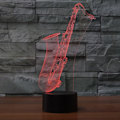 Miniatyrbild 2 av 5: 3D Saxofon Nattlampa Touch Switch Bordskrivbordslampa Optisk Illusion Lampor 7 Färgväxlande Ljus LED Bordlampa Jul Hem Kärlek Födelsedag Barn Barn D