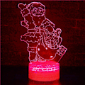 Miniatyrbillede 2 af 5: 3D Julemand Natlys Bordsklampe Optisk Illusion Lamper 16 Farveskiftende Lys LED Bordlampe Jul Hjem Kærlighed Fødselsdag Børn Legetøj Gave