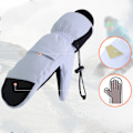 Miniatyrbild 3 av 5: Snowboardhandskar Inner Five Fingers Varm Touch Screen Vattentäta Skidhandskar - Vit,M