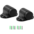 Miniatyrbilde 1 av 5: 1,06 tommer / 27 mm kraftig gulvstopp, gulvmontert dørstopper med lydløs gummistøtfanger, rustfritt stål børstet svart finish - 2-pakning Black*2