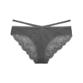 Miniatyrbild 1 av 7: AVEKI Damunderkläder Bomull T-string 3-pack Genomskinliga G-strings Sexiga Spets Andningsbara Bikini Trosor Tonåringar Underkläder, Grå, M