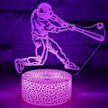 Miniatyrbillede 5 af 6: 7 Farver 3D Illusion Lys Lampe Automatisk Gradvist Skiftende 3D Natlys | Hjem Værelse Dekoration Bordlampe | Julegave Fødselsdag (Baseball Led Lys)