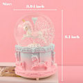 Miniatyrbild 7 av 8: Musikalisk Snöglob, 3.94 Tum Enhörning Karusell Snöglob med Musik Färgväxlande Automatisk Snöfall Enhörning Musiklåda Present