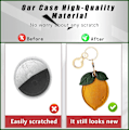 Miniatyrbillede 4 af 6: Læder nøgleringholder etui kompatibel med Apple AirTag, sødt beskyttende Air Tag cover med nøglering, anti-scratch finder GPS tracker etui til Lemon b