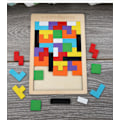 Miniatyrbillede 4 af 6: Træ Tetris Variation Blokke Intellektuelle Byggeklodser Puslespil
