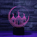 Miniatyrbild 3 av 5: 3D Muslimiskt Slott Nattlampa Bordsskiva Optisk Illusion Lampor 16 Färgväxlande Ljus LED Bordlampa Jul Hem Kärlek Födelsedagspresent