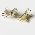 Miniatyrbillede 5 af 6: Elegant og Stilfuld Ekstravagant Butterfly Lille Hårklemme Clips Barrettes, Lavet af Opal, Rhinesten og Legering, Specielt Designet til Kvinder (2 stk)
