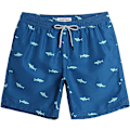 Miniatyrbild 1 av 6: Badbyxor för män 7 tum Snabbtorkande tryckta shorts med meshfoder Badkläder 5 Blue Shark L