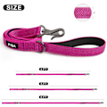 Miniatyrbilde 5 av 7: 4 FT Heavy Duty Hundekobbel med 2 komfortable polstrede håndtak, trafikkhåndtak og avansert enkel snappkrok, reflekterende gåledning for store, mellomstore og S Rose4FT 4 Feet (Pack of 1)