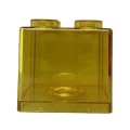 Miniatyrbillede 1 af 5: Gennemsigtig pengebesparende bankbygningsblok design rektangulær gennemsigtig møntbesparende kasse til børn drenge piger 8,9x8,9x9,2cm / 3,5x3,5x3,6in Yellow