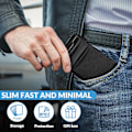 Pikkukuva 6 / 6: Ohut Minimalistinen Lompakko Miehille | RFID-Suojaus | Helppo Pop Up -Korttien Käyttö (Harmaa)