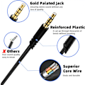 Miniatyrbillede 4 af 5: Udskiftning til Astro A40-kabel, A10-headsetkabel flettet ledning, 6,5 fod/2,0 m lydstyrkekabel kompatibel med Astro A40TR/A40/A10 Gaming Headset
