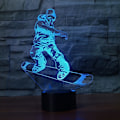 Miniatyrbilde 2 av 8: Fancy Snowboarding Nattlys Fjernkontroll Berøringsstyrt Bordlampe Optisk Illusjon Lamper 16 Fargeskiftende Lys Hjemmedekorasjon Bursdagsgave