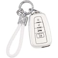 Miniatyrbillede 1 af 8: Nøglebeskyttelsescover til Toyota Camry RAV4 Corolla C-HR Avalon Highlander Prius Smart Keys Case Shell Protector Bling Keychain Tilbehør 4 Knapper TPU