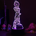 Miniatyrbilde 1 av 4: 3D nattlys, 3D optisk illusjon LED-lamper med fjernkontroll og RGB-farger (DRAGON BALL)