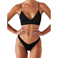 Miniatyrbillede 1 af 6: WJSMWomens Bikini Sort Push Up Brasiliansk Todelt Badedragt Black L