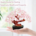 Miniatyrbilde 4 av 6: Feng Shui Naturlig Rosa Kvarts Krystall Penger Tre Bonsai Stil Dekorasjon for Velstand og Lykke
