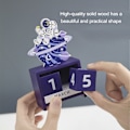 Pikkukuva 5 / 5: Puinen ikuinen kalenteri Countdown Kuukausi Päivämäärä Lohko Kuutiot Kalenteri Söpö Työpöydän Koristelu Type 2