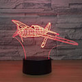 Miniatyrbilde 1 av 7: Propellfly 3D LED-lampe med 7 farger nattlys for barn, berøringsstyrt USB-bordlampe Lampara Lampe Baby sove nattlys