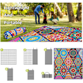 Miniatyrbilde 2 av 6: Vanntette Pikniktepper Sammenleggbare og Bærbare 203x203 cm Boho Piknikmatte for Utendørsbruk, Stort Vaskbart Piknikteppe for Reise og Camping