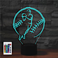 Miniatyrbilde 1 av 7: 3D Baseball Fjernkontroll 16 Farger Nattelysbilder Illusions Akryl LED Bord Nattbord Lampe Barn Soverom Skrivebord Dekor Bursdagsgaver Leke for Barn