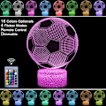 Miniatyrbild 3 av 7: 3D Fotboll Nattlampa Illusion LED Lampor Fjärrkontroll USB-driven RGB Färger Bytbara Gåvor för Pojkar Fotbollsälskare för Födelsedag Jul (S