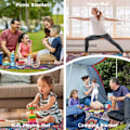 Miniatyrbillede 6 af 6: Vandtætte Picnic Tæpper Foldbare & Bærbare 203x203 cm Boho Picnic Måtte til Udendørs Brug, Stort Vaskbart Picnic Tæppe til Rejser og Camping