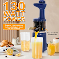 Miniatyrbilde 2 av 7: Kompakt og bærbar kaldpresset juice, masticerende sakte juicer med 1,77” ekstra bred innløps trakt for frukt og grønnsaker, inkluderer børste